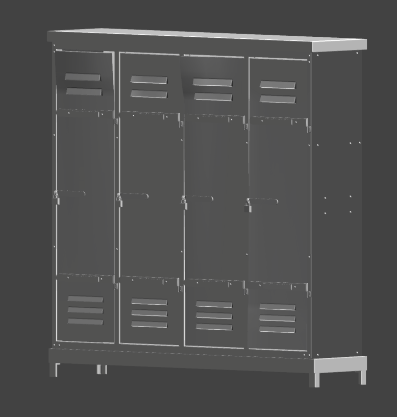 Game-ready School Locker (low-poly) preview image 2